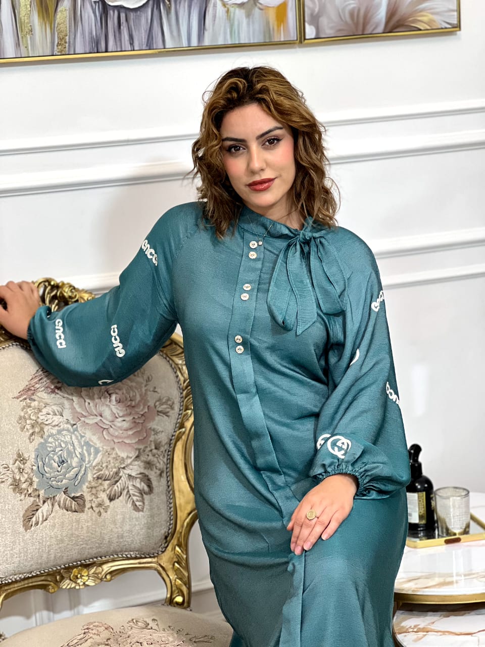 Robe hijab en lin importée – élégance et confort