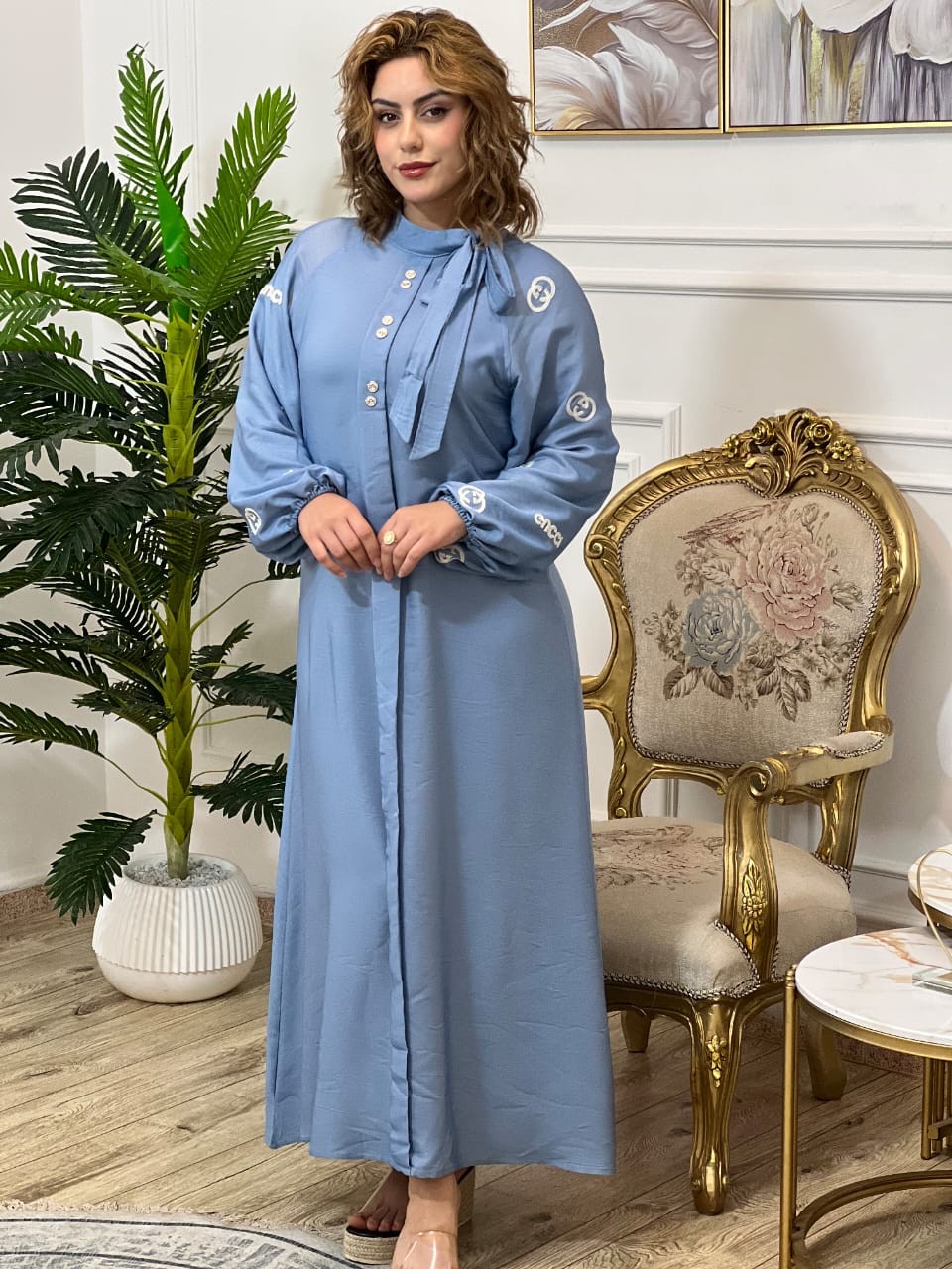 Robe hijab en lin importée – élégance et confort