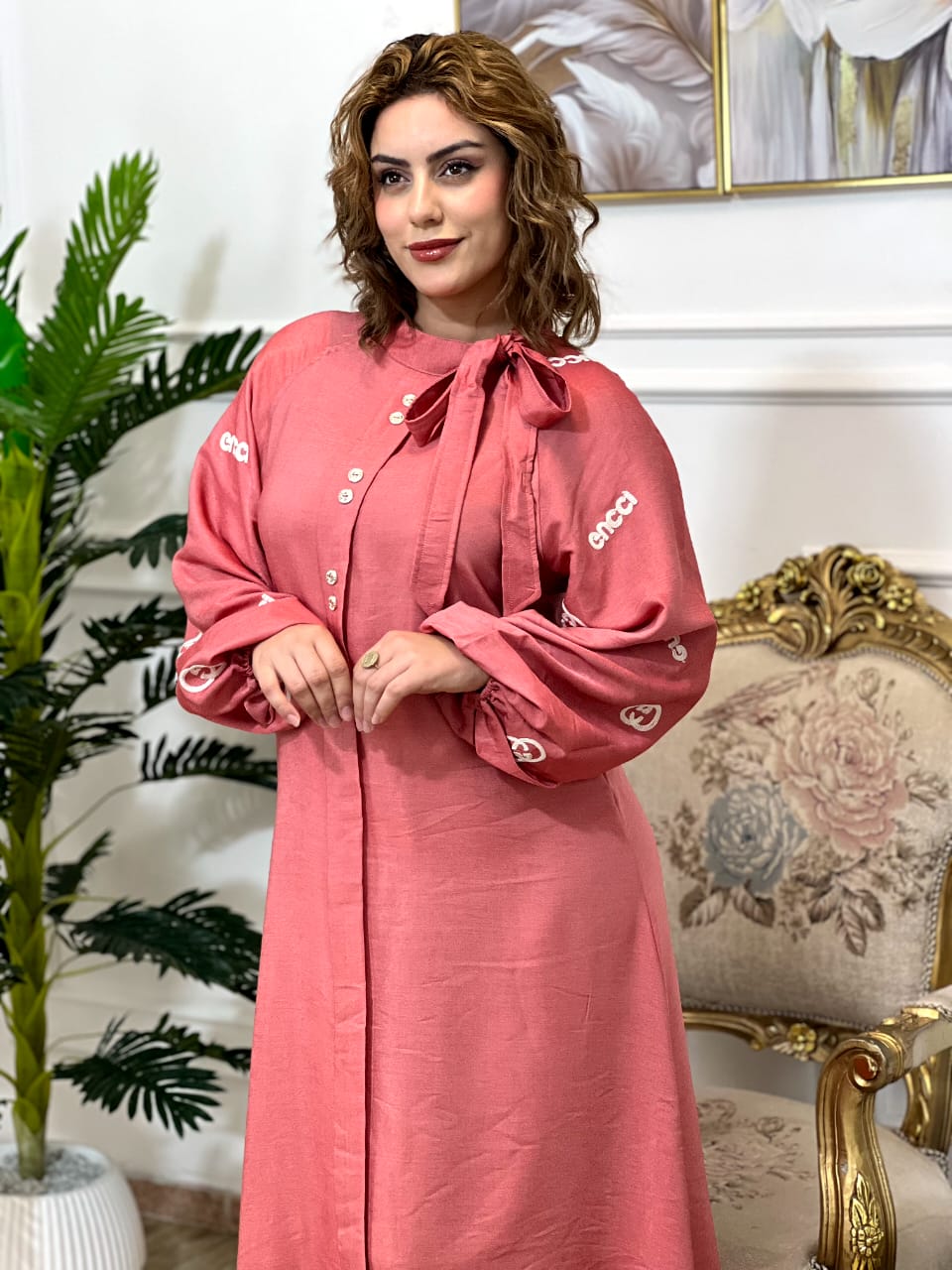 Robe hijab en lin importée – élégance et confort