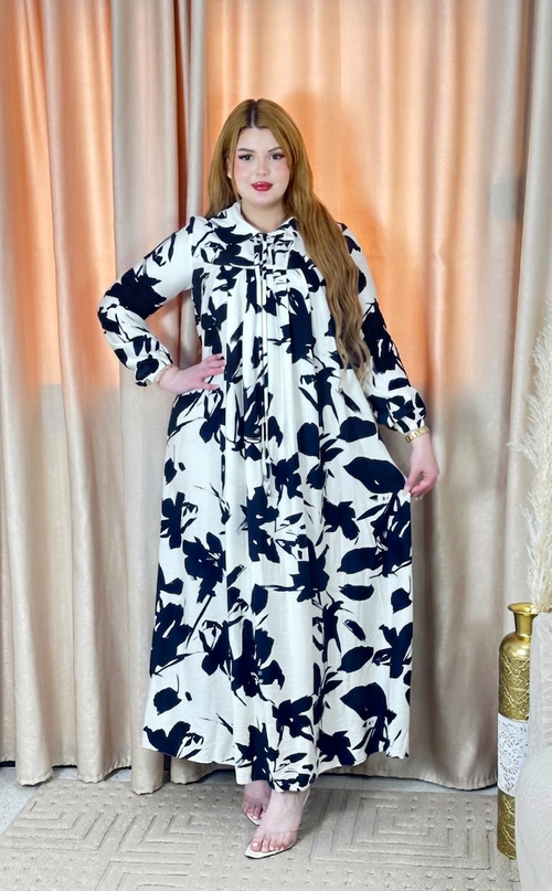 Robe imprimée en lin